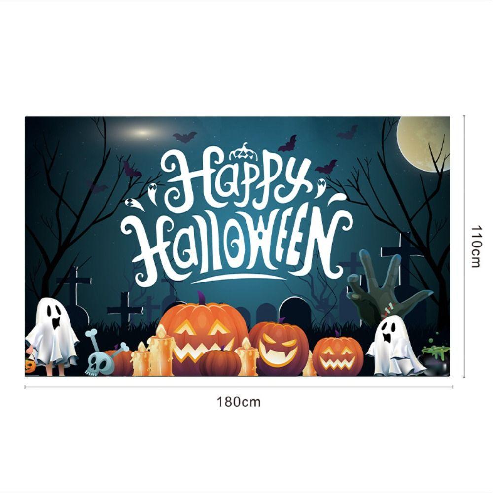 Scary Atmosphere Halloween Flag Trick Or Treat Happy Halloween Banner Multi-style   Home Decor