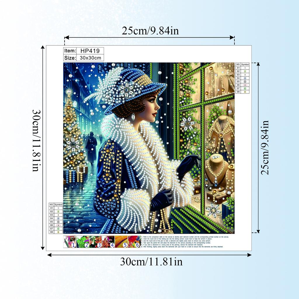 Schönheit Spezielle Form 5D DIY Teilbohrer Diamantmalerei Edelstein Kunst für Erwachsene DIY Geschenk Heimdekoration Kristall Diamant Kunst 30x30cm