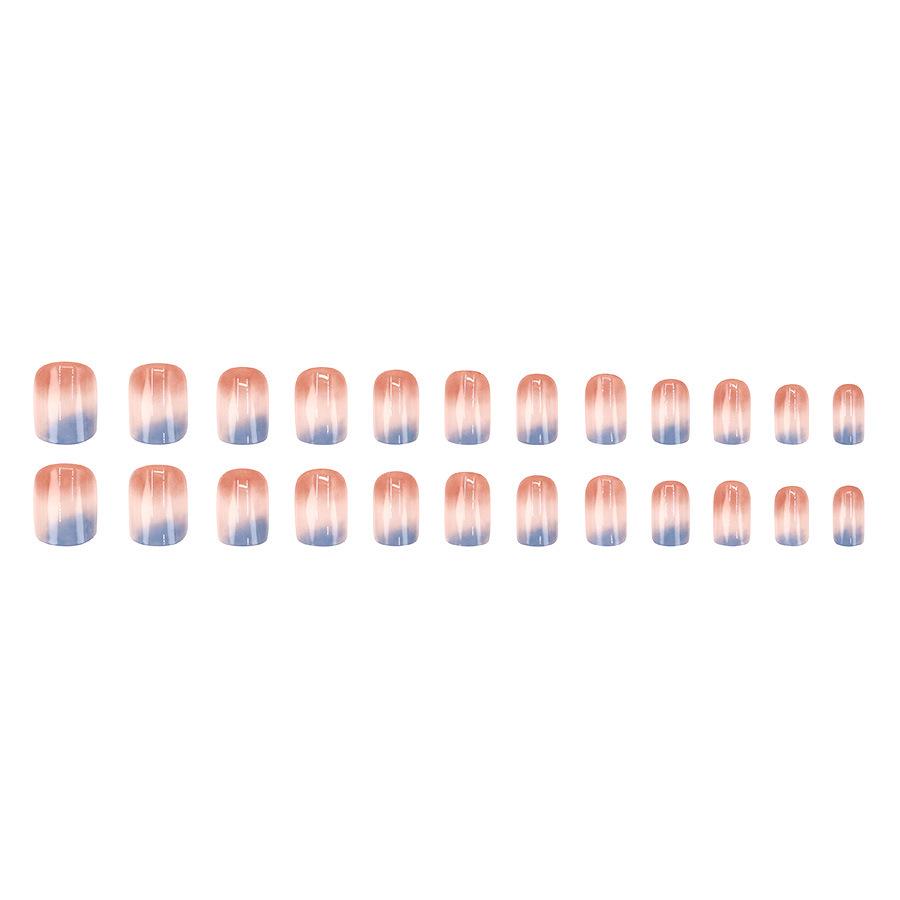 Morandi Gradient Luxury Square Nail Stickers - 24-Piece Set