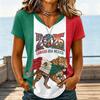 Women's V-Neck Short Sleeve T-Shirt for Mexico Soccer Fan Support