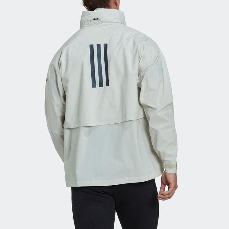 Adidas Myshelter Solid Logo Print Zip-Up Stand Collar Long Sleeve Jacket Unisex Jacket Aluminum HC6269