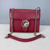 [Pre-Owned] Gold Double G Chain Shoulder Strap Crossbody Accordion Bag - Excellent #1UAE834