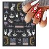 5D Embossed Christmas Nail Art Stickers New Year Red Santa Claus Tree Penguins Snowman Winter Sliders Girl Manicure Decals NK-1*