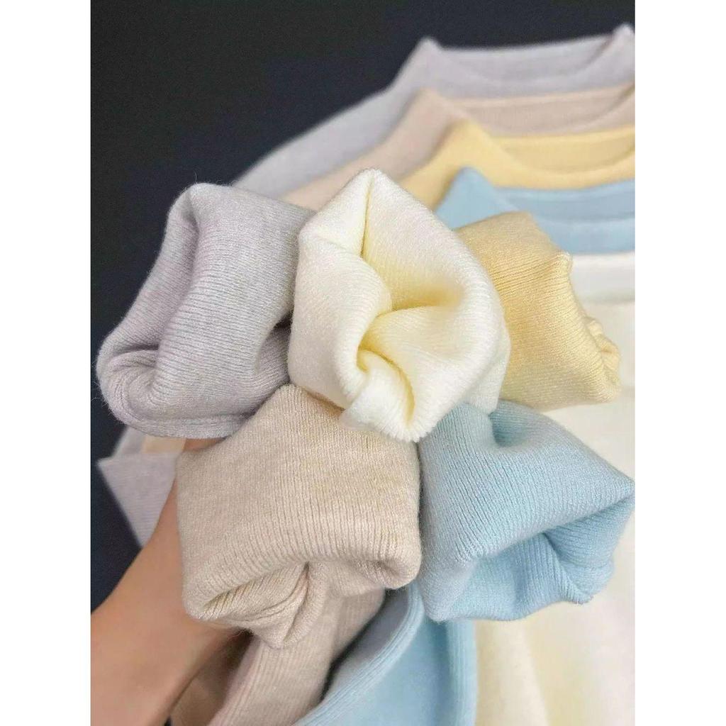 Korean Style Candy Color Soft Knit Women's Sweater - Gentle, Skin-Friendly, Half-High Collar.