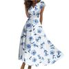 Women's Long Dress Maxi Dress Casual Dress Chiffon Dresses Swing Dress Color Casual Mature Outdoor Daily Date Ruffled Short Sleeve V-neck Dress