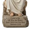 Jesus Open Arm Blessing Statue with Bible Verse Base Resin Christian Figurine Inspirational Religious Sculpture for Desk Mantel Prayer Room