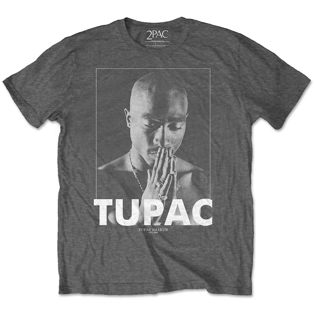 Grey Tupac Shakur 2Pac Rap Official Mens Unisex T-Shirt M