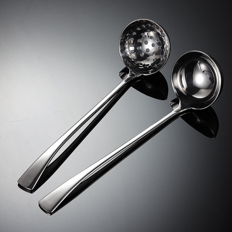 304 rostfritt stål kaya soppskal durkslag hushåll köksredskap hot pot sked spegelpolering gåva