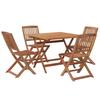 Set da Pranzo da Giardino a 5 Pezzi in Legno Massello di Acacia