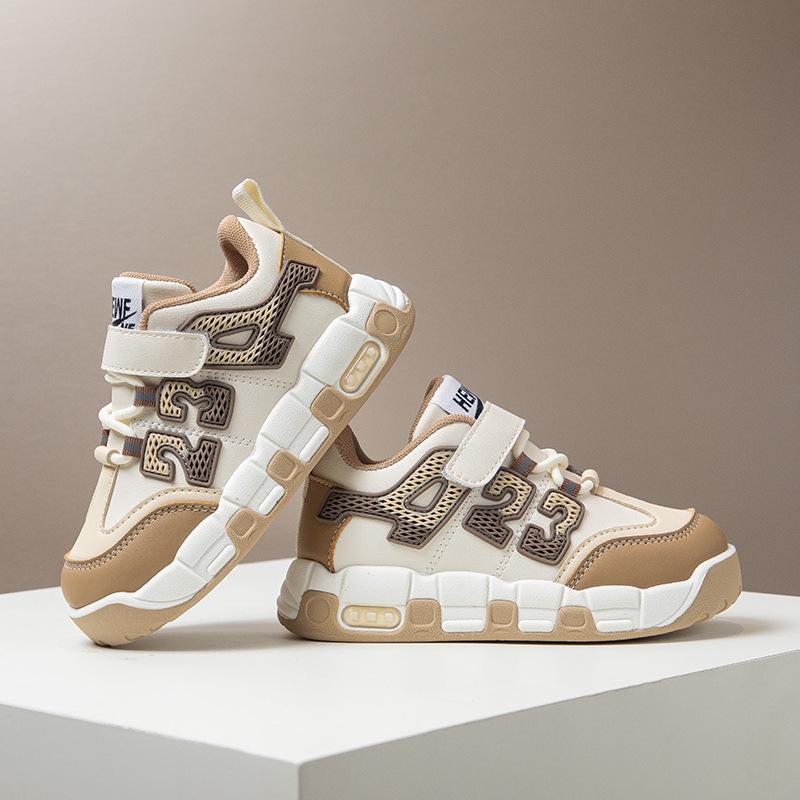 Chaussures de sport en cuir pour enfants - Automne/Hiver Baskets souples pour garçons - Course à pied et décontractées