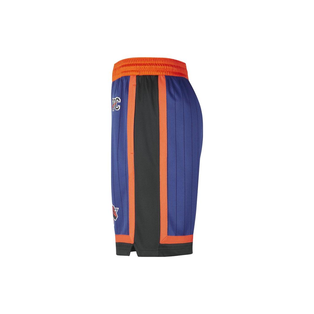 Nike Dri-Fit New York Knicks City Edition 2023/24 Letter Pattern Printed Color Block Basketball Shorts Men Shorts Blue Bright-Orange DX8712-495