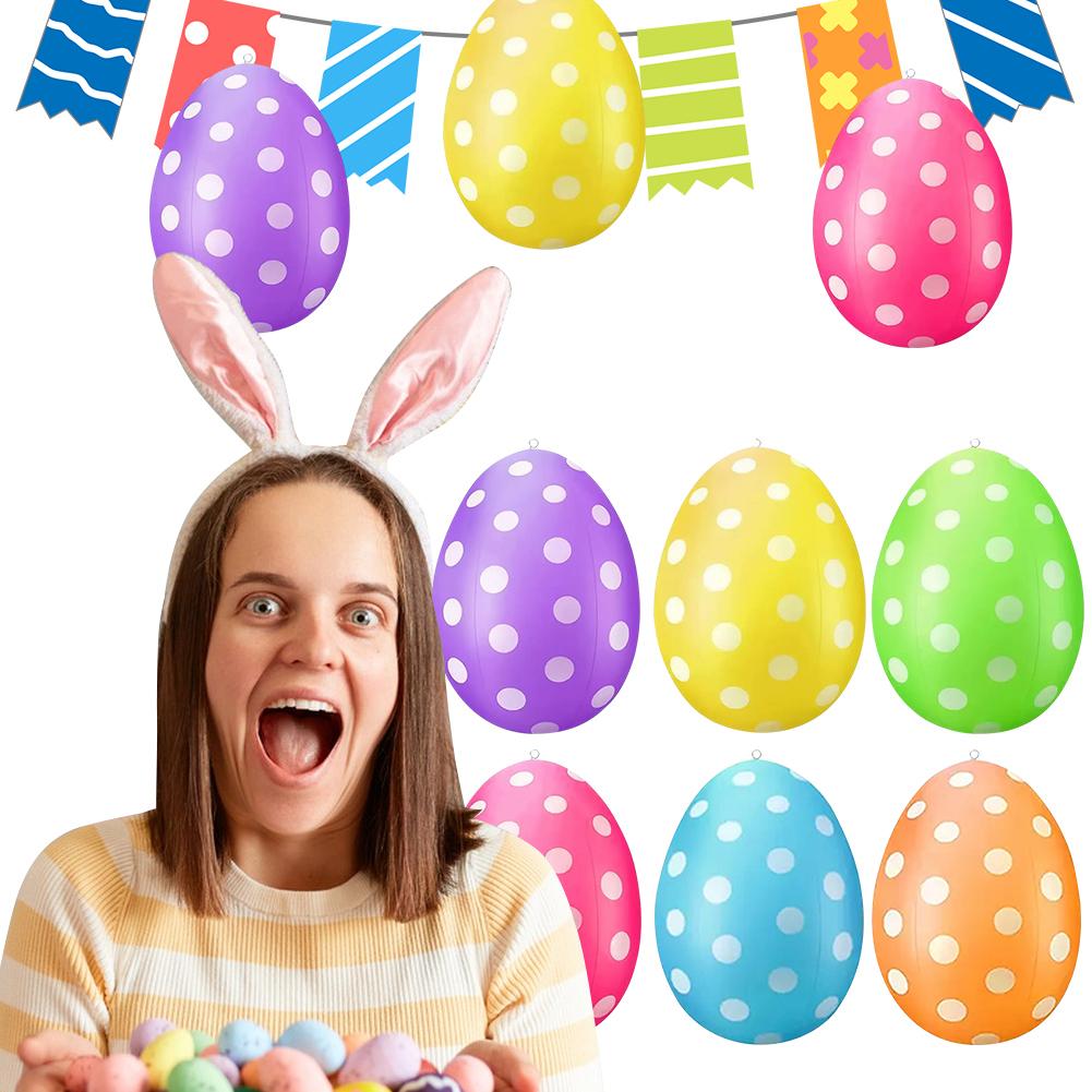 Πασχαλινό Φουσκωτό Μπαλόνι Αυγό DIY Γιγαντιαίο Μπαλόνι Αυγό Ανθεκτικό Χρωματιστό Μπαλόνι Αυγό για Εξωτερικό Κήπο Αυλή Γκαζόν Κρεμαστό