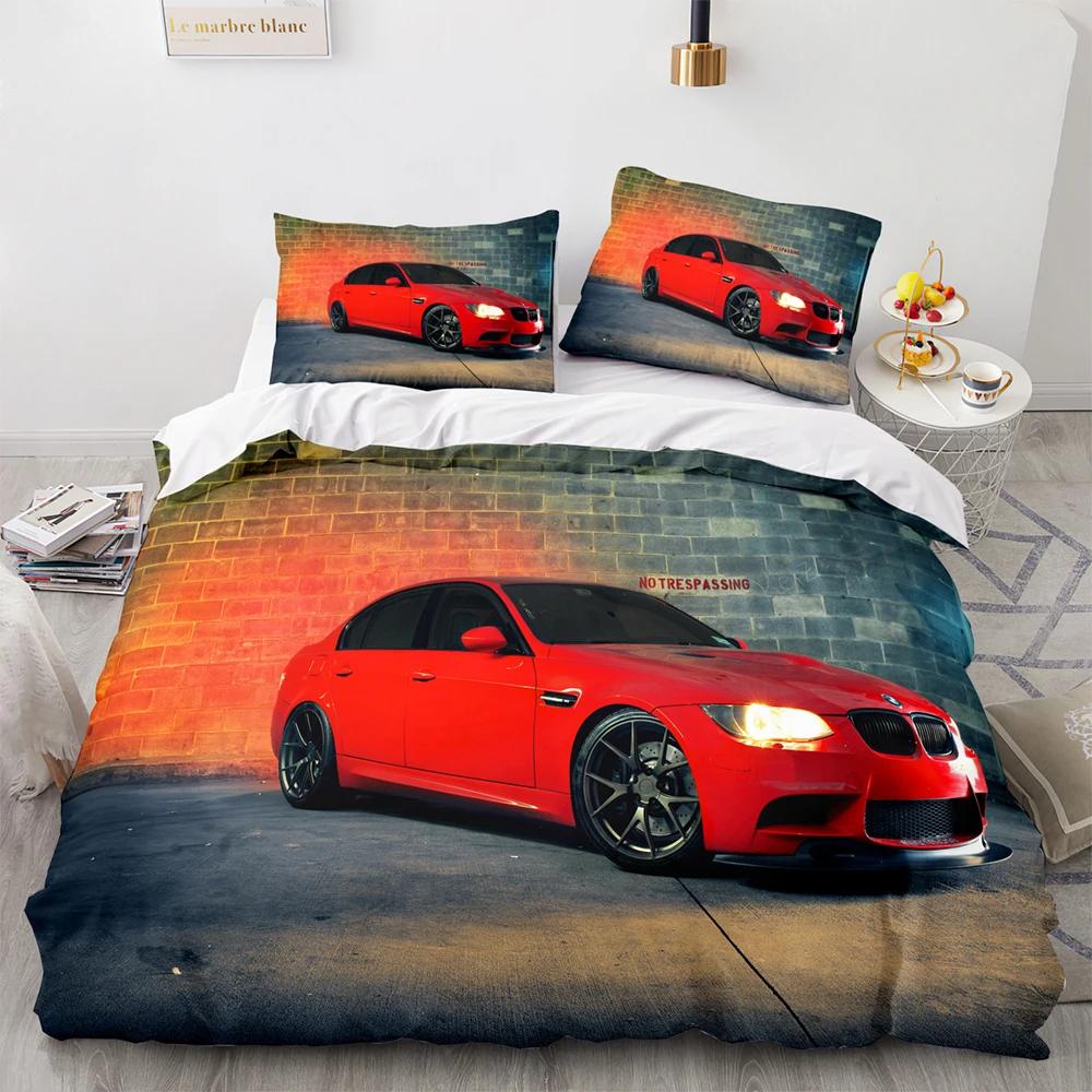 Sportbilsracing Sängklädesset Enkel Twin Full Queen King Size SUV Lastbil Sängset Aldult Barn Sovrum Påslakanset Män Pojke Gåva
