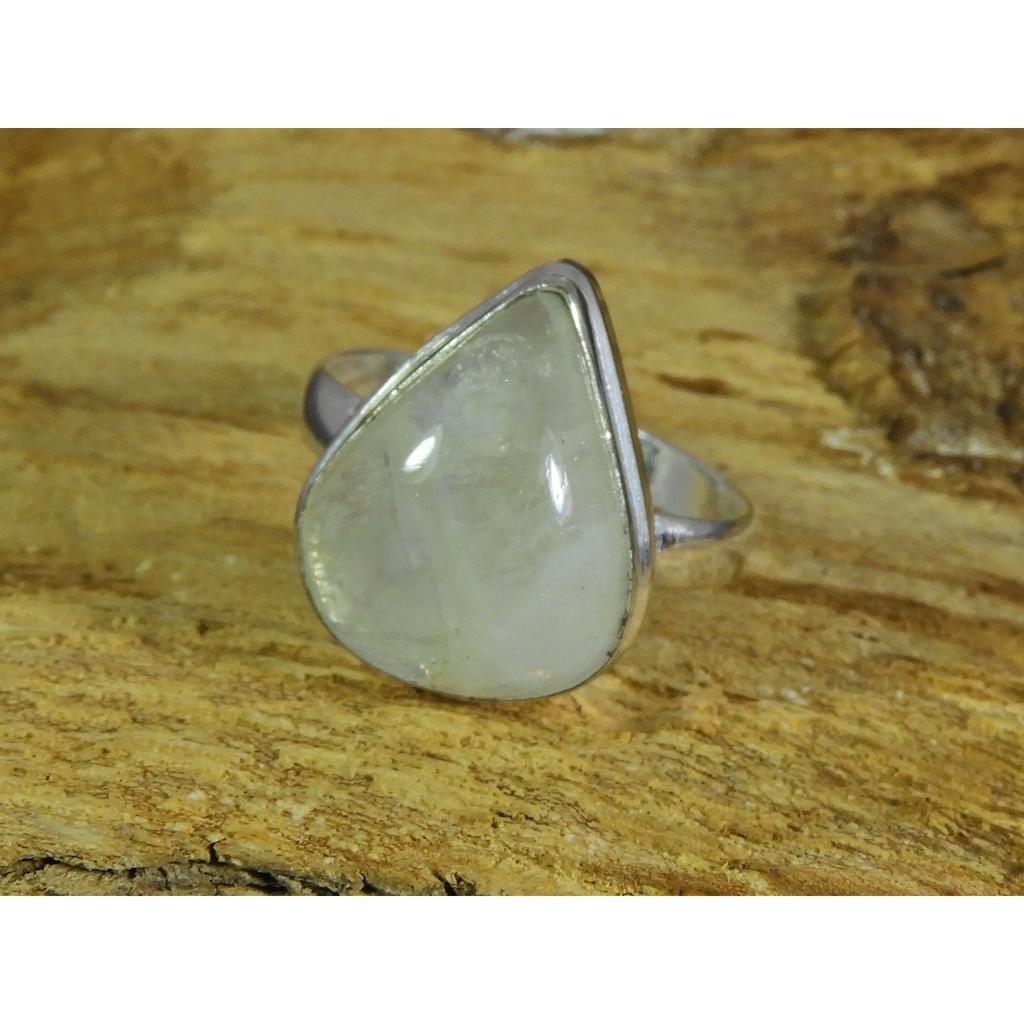 Natural Rainbow Moonstone 925 Solid Sterling Silver Ring Size US-7.5 PG-53