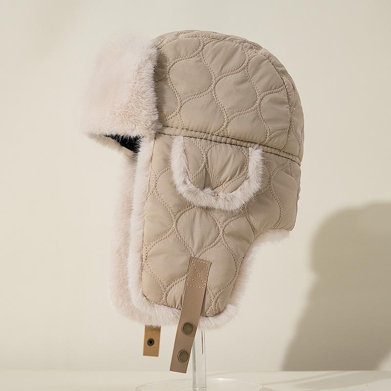 Soft Thickened Lei Feng Cap Female Fall and Winter Warm Ear Protection Cap Male Cycling Windproof Cold Cap Fashionable Versatile Lightweight