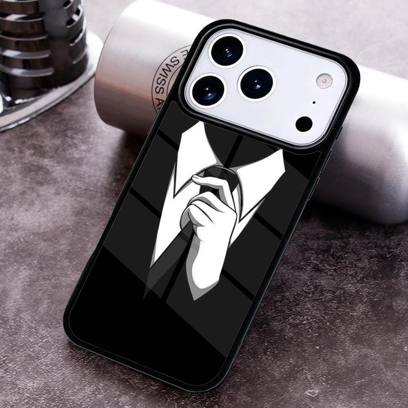 Man Suit Shirt Tie soft Phone Case for iPhone 17 16 15 Pro Max Air 14 13 12 11 Plus Shockproof Capa Cover