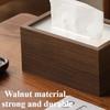 Vintage Walnut Wood Tissue Box Light Luxury Elegant Tissue Boxes Decor Portable Napkin Case with Cover Living Room Decoration