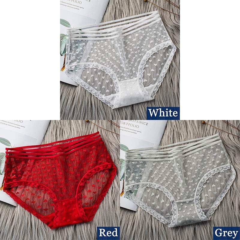 3pcs Sexy Lace Transparent Panties for Women Underwear Fashion Panty Lingerie Breathable Hollow Out Briefs Female Underwear