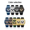 POEDAGAR Functional Watch for Men Date Chronograph Luminous Waterproof Silicone Classic Male Watch Quartz Original Watches