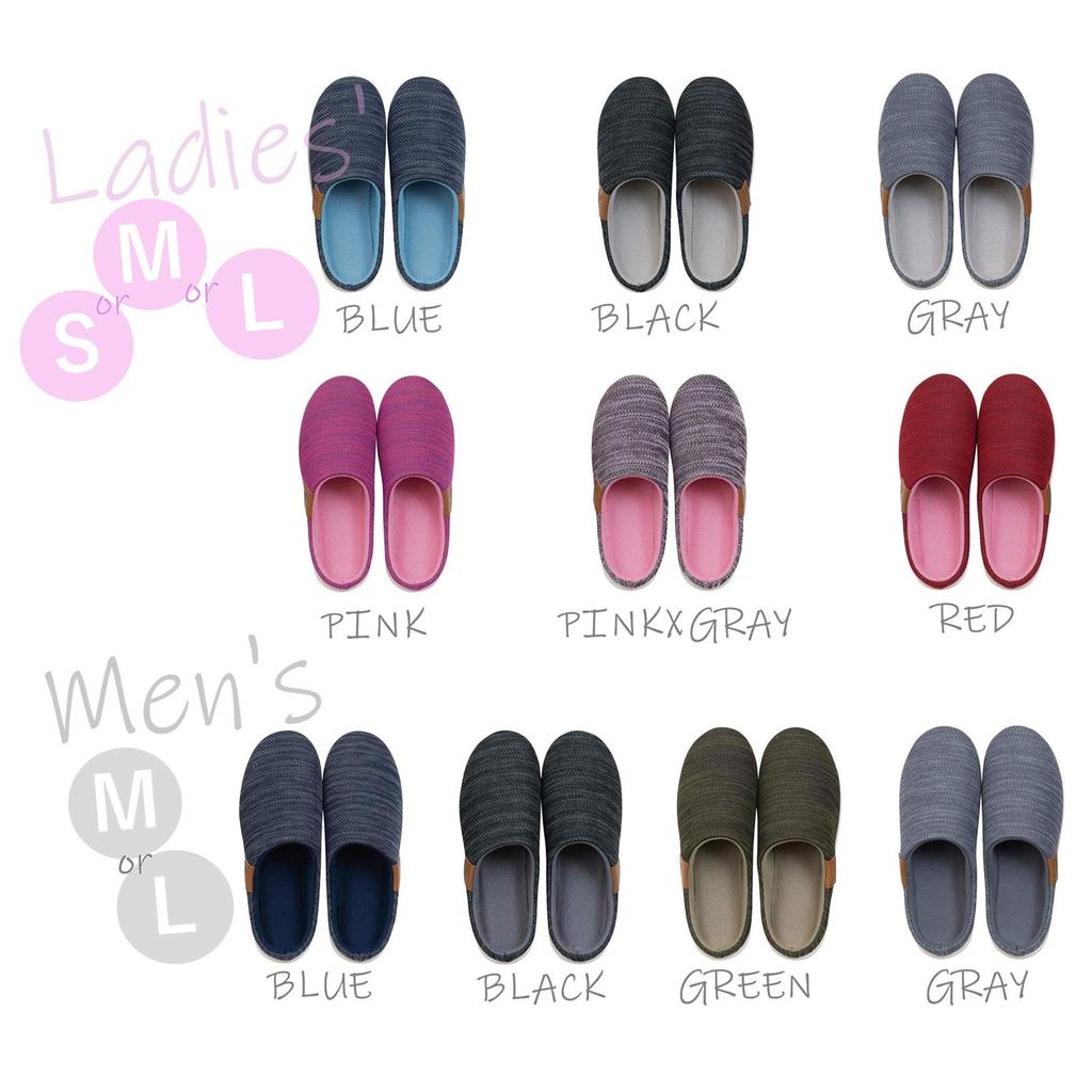 Senko Beide 2 Pink X Slippers, Gray, 21-22cm