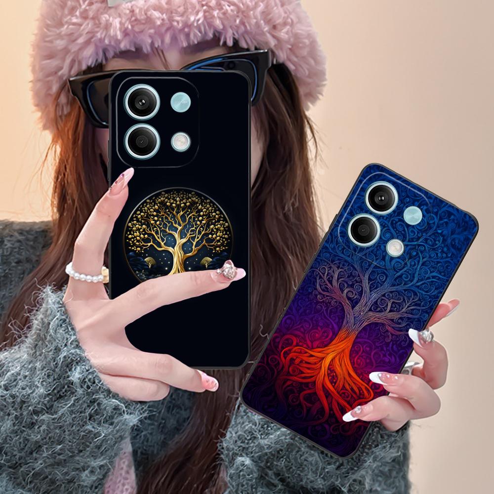 World Life Tree Mobile Phone Case for Xiaomi Redmi 15 14 13 12 A5 3 2 1 C Plus 4G 5G Colorful Printing Cover Pretty Luxury