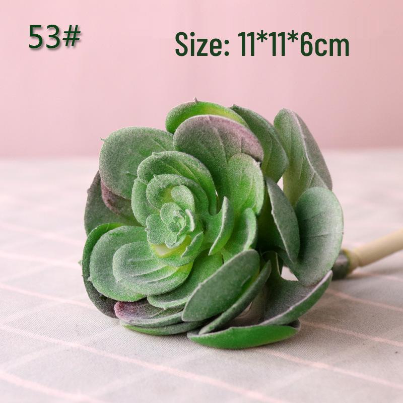 Realistic Flocked Succulents: Small Artificial Green Plant Wall Decor for Interiors