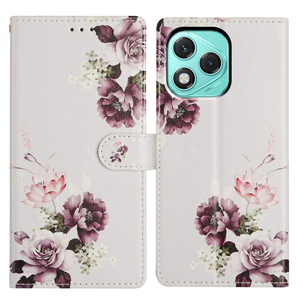 For Honor 400 Lite 5G Case Pattern Printing Wallet Stand Flip Leather Phone Cover with Strap