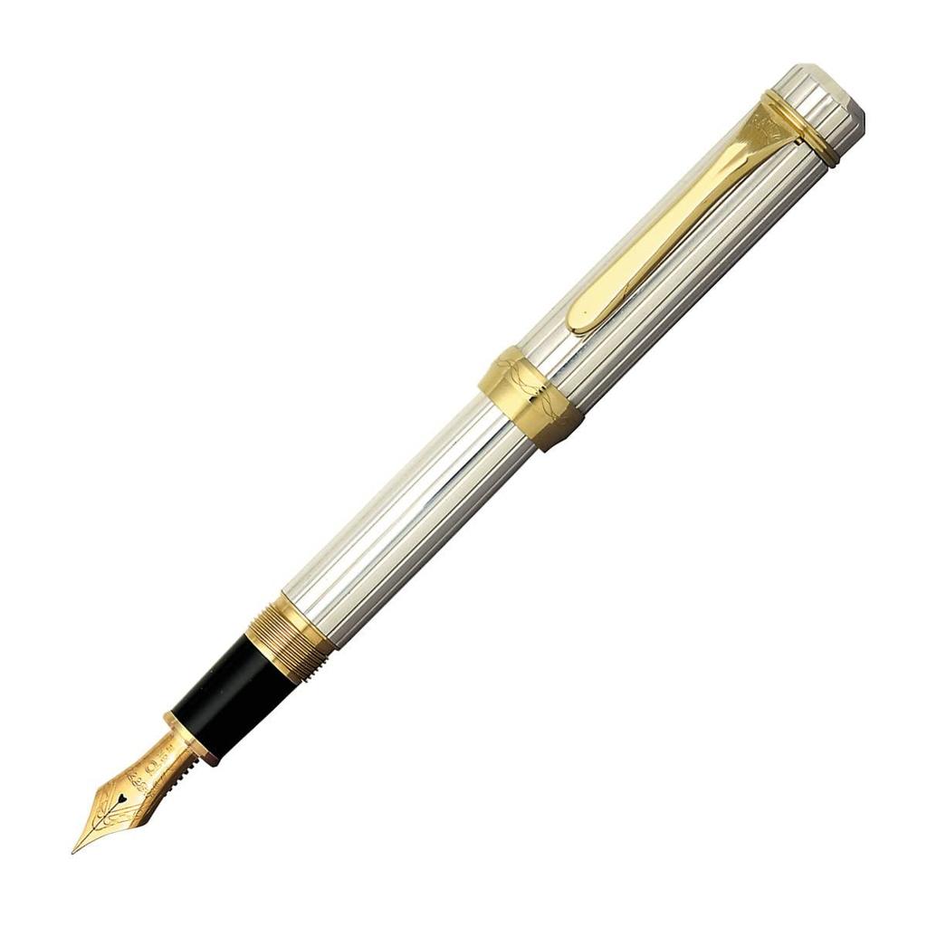 PLATINUM Platinum Fountain Pen Solid Silver Medium Nib PTS-50000#9-3