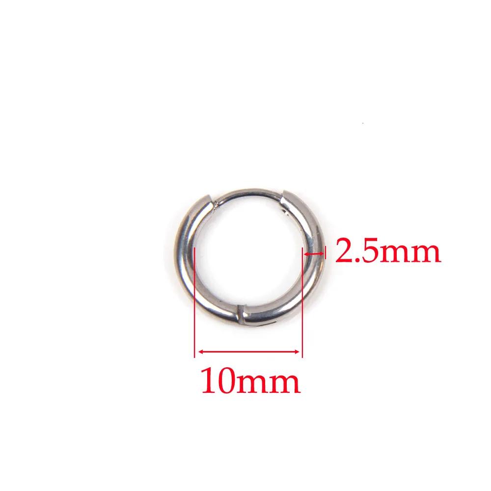 10 Stück 316L Edelstahl Creolen Ohrringe Damen Herren Punk Hiphop Kreisförmige Ohrstecker Ring Schmuck Goldfarbe Zubehör Großhandel
