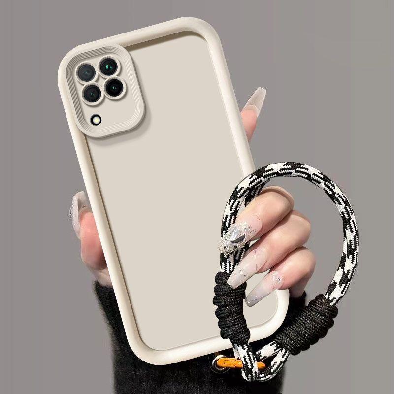 

For Huawei Nova 6 SE Case Nova 7i P40 Lite 4G Phone Case Weaving lanyard Matte Back Cover Skin Feel Protection Shockproof case Huawei P40 lite