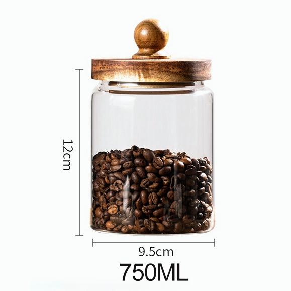 KEMORELA Coffee Bean Containers Airtight Food Containers Hermetic Pots for Food Container for Cereals Glass Jar With Lid Storage