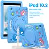Handle Grip Case for IPad 10.2 2019 2020 2021 7th 8th 9th Generation 360 Rotating Stand Heavy Duty Cover Kids Cute Cartoon Funda