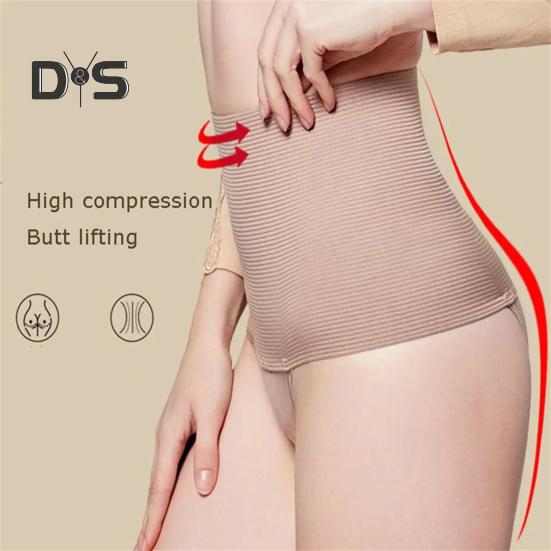 Women High Waist Control Belly Briefs Solid Color Body Shaper Slimming Panties Elastic Trainer Butt Lifter Shapewear