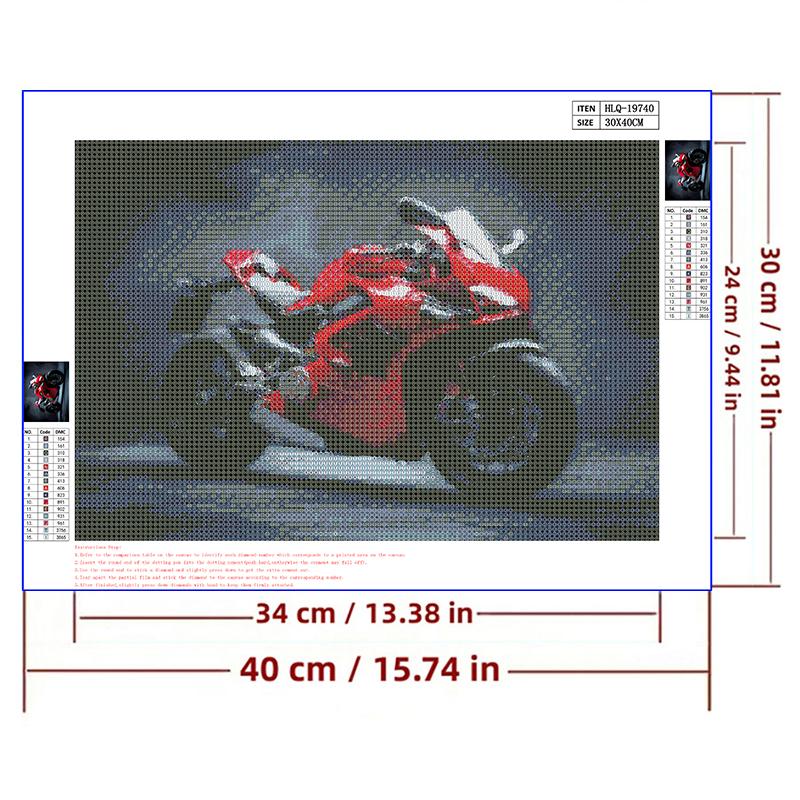 5d DIY Diamant Malerei Kreuzstich rotes Motorrad Diamant Stickerei Mosaik voller Runde Bohrer Home Decor Handwerk