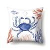 Polyester Pillowcase Peach Leather Velvet Cushion Cover Marine Life Seahorse Octopus Printed Pillow Bedside Cushion Cover