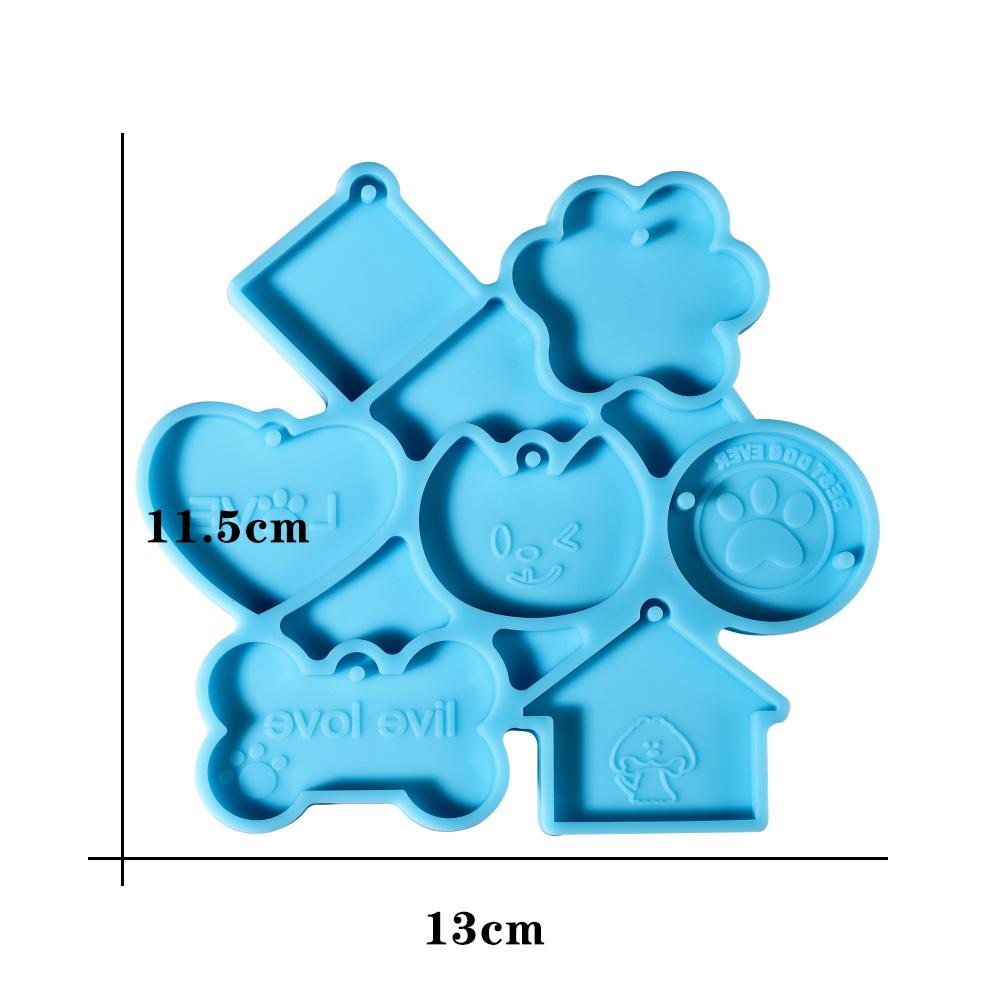 1 Piece New Design Dog Tag Bone Shaped Keychain Silicone Mould Key Chain Pendant Crystal Epoxy Resin Molds For DIY Making Tool