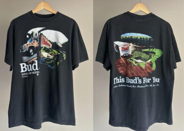 Budweiser Reprint Truck Frog This Buds For You Vtg Single Stitch Tee Shirt S-5XL Unisex T-Shirt XL