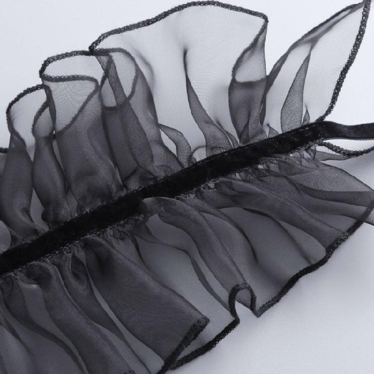 Adjustable Tie Ruffled Collar Vintage For Victorian Age Costumes and Cosplay Halloween Accessory Versatile Collar