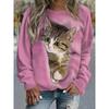Women's Animal Cat Graphic Sweatshirts 3D Prints O-Neck Long Sleeve Tops Women's Apparel Streetwears Fall Pullover
