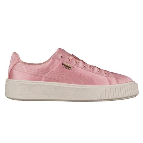 (WMNS) PUMA Basket Platform Satin Pink Lace Up 'Pink' Women's 365719-01