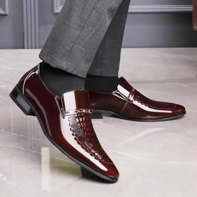 Męskie Klasyczne Skórzane Buty Biznesowe Szpiczaste Platforma Mokasyny Praca Męskie Buty Eleganckie Nowości Duży Rozmiar