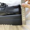 Muffin lace-up platform small leather shoes women's spring and autumn 2025 new retro British style black shoes single shoes women