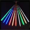 LED Meteor Shower Rainproof Icicle Tube Lights - Outdoor Hanging String Decoration for Trees