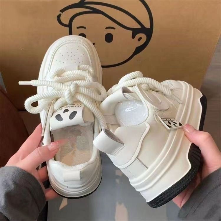 Super Versatile Thick-soled Panda Little White Shoes Women's Popular Board Shoes 2025 New Spring and Autumn Leisure Sports Dad Shoes