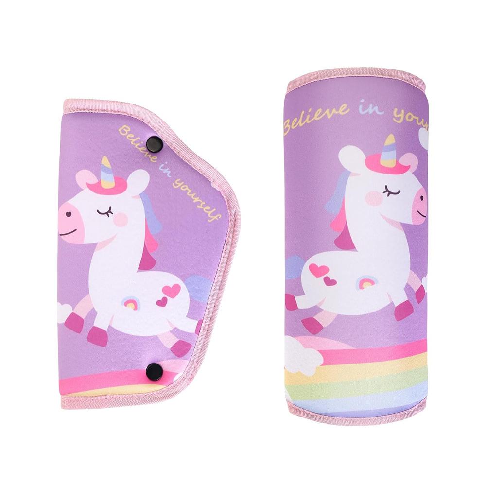 1 Set Unicorn Seat Belt Cover Seatbelt Adjuster & Pillow For Kids