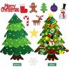 DIY Felt Christmas Tree Christmas Decoration for Home Navidad 2024 New Year Christmas Ornaments Santa Claus Xmas Kids Gifts