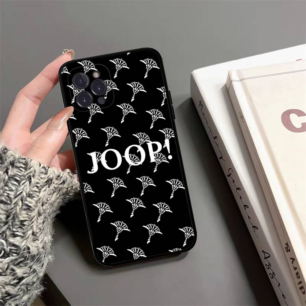 

High End Fashion Brand J-Joops Logo For IPhone 17 16 15 14 13 12 11 Pro Max Plus Shockproof Black Soft Phone Cover iPhone 12 pro