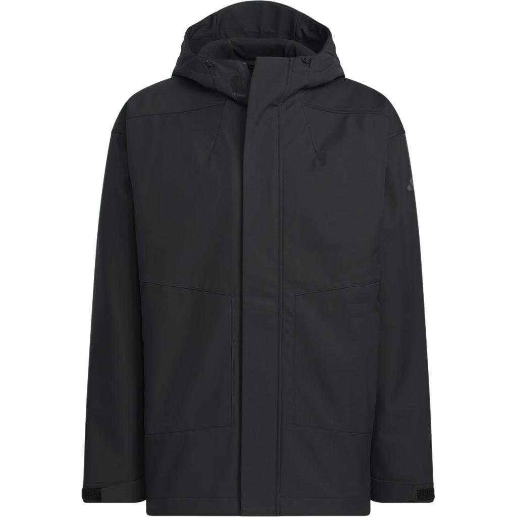 Adidas FW24 M Tran Jakke 2 Vannavstøtende Sport Casual Løs Passform Hettejakke Herrejakke Svart JM9154