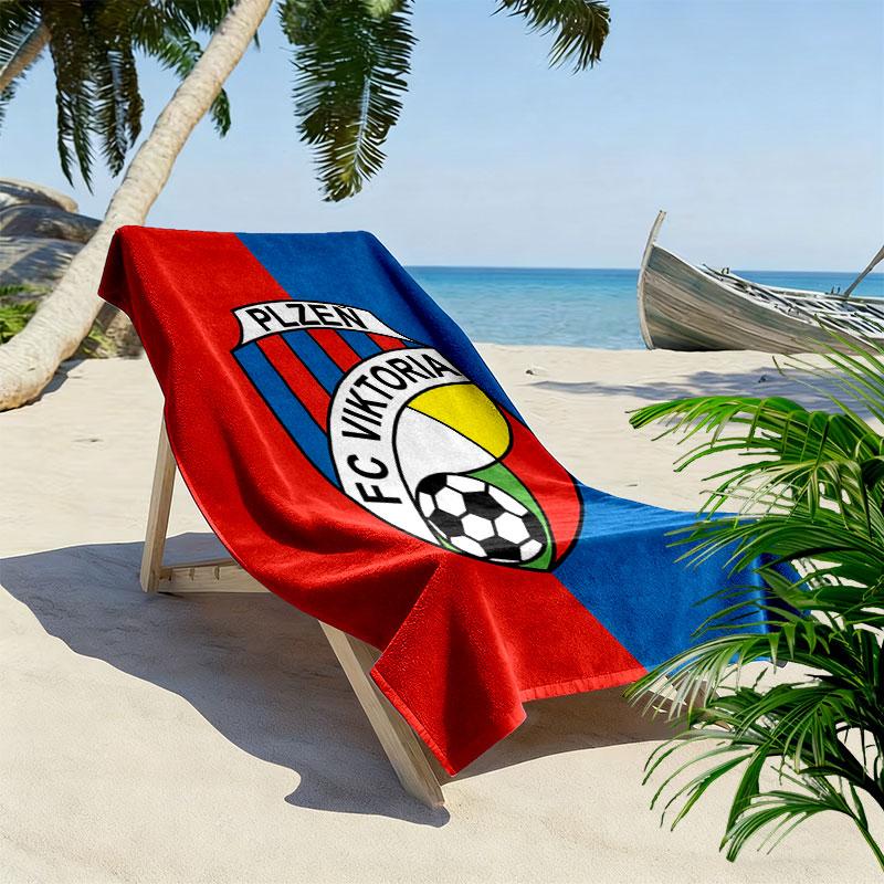 FC Viktoria Plzeň Print Beach Towel, Large Soft Quick Dry Towel for Beach Camping Swimming