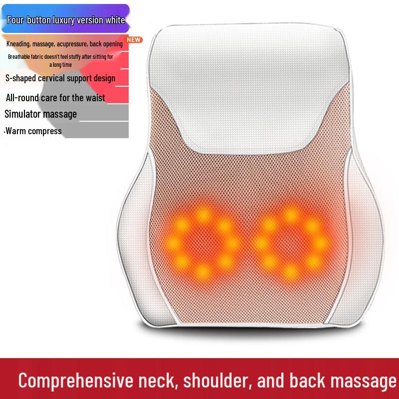 Enlong Heated Electric Massage Pillow for Waist, Neck & Abdomen